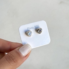 aros pasante cubic corazon (cod Ar810)