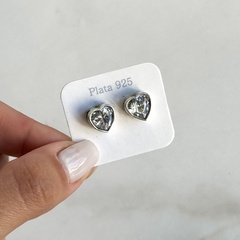 aros pasante cubic corazon (Cod ar812)