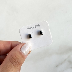Aros con cubics negro (Cod Ar802)