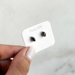 Aros con cubics negro (Cod Ar802) - comprar online