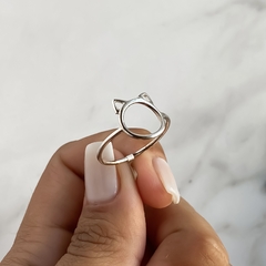 anillo centro gatito calado (cod an624) - comprar online