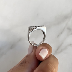 anillo con cubics (cod an606) - ANDREOLI JOYERIA 