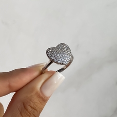 anillo centro corazon con cubics (Cod an598) - comprar online