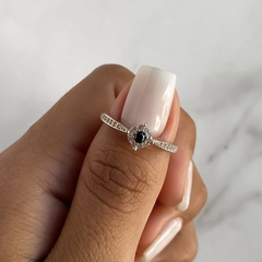 anillo centro cubic negro (Cod an593) - comprar online