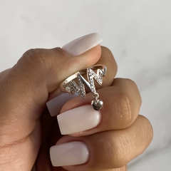 anillo ritmo cardiaco con dije corazon y cubics (cod an589) - comprar online