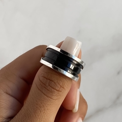anillo tipo bulgari centro negro (Cod an579)