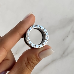 anillo tipo bulgari centro negro (Cod an579) en internet