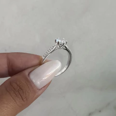 anillo medio sin fin centro cubic (Cod an858) - comprar online