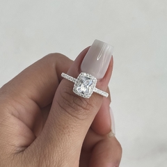 Anillo medio sin fin centro cuadrado (cod An699) - comprar online