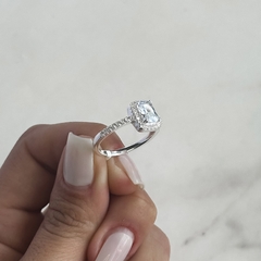 Anillo medio sin fin centro cuadrado (cod An699) en internet