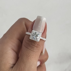 Anillo medio sin fin centro cuadrado (Cod an701)
