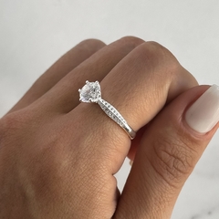 Anillo medio sin fin centro cubic (Cod An697) - comprar online