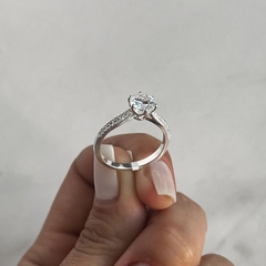Anillo medio sin fin centro cubic (Cod An697) - tienda online