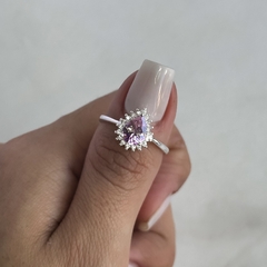 Anillo con cubic gota rosa (Cod ar707) - comprar online