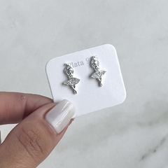 Aros bailarina pasante con cubics (Cod ar778)