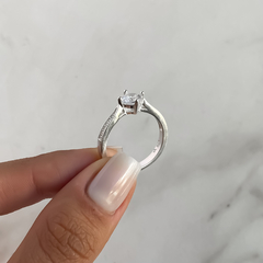anillo medio sin fin con centro cubic (Cod an641) - comprar online
