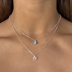 Conjunto doble huellita de acero blanco (cod c388)
