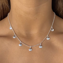 conjunto dije caracol de acero blanco (cod c386)
