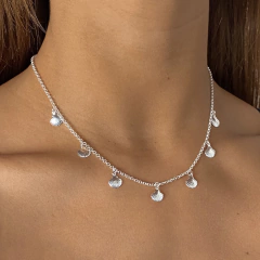 conjunto dije caracol de acero blanco (cod c386) - comprar online