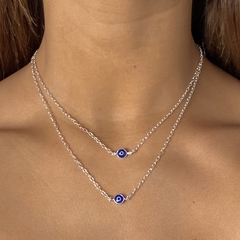 conjunto doble ojo turco de acero blanco (Cod c387)