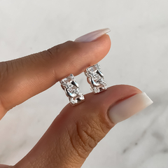 argollas tipo cadena con cubics (Cod ar721)