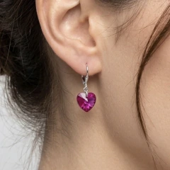Aros brisura con cristal corazón Sw turquesa 10 mm (Cod Ar1074) - comprar online