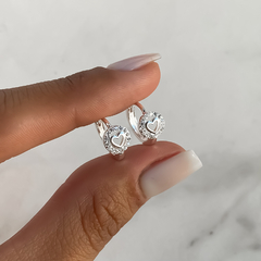 argollas con corazon y cubics (cod ar722)
