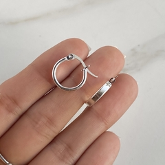argollas de acero blanco (cod ar703) - comprar online
