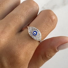 anillo centro ojo turco con cubics (cod an518)
