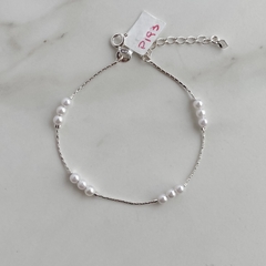 pulsera con perlas de acero blanco (cod p193) en internet