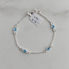 pulsera con cubics azules de acero blanco (cod p188) - comprar online