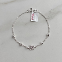 pulsera centro flor de acero blanco (cod p192) en internet