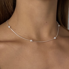 conjunto de acero Blanco con perlas sinteticas (cod c397) - comprar online