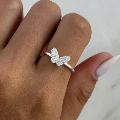 anillo centro mariposa con cubics (Cod an953) - comprar online