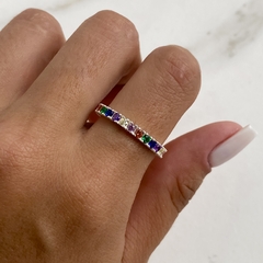 anillo sin fin cubics multicolor (cod an498)