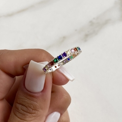 anillo sin fin cubics multicolor (cod an498) - comprar online