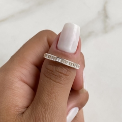 anillo medio sin fin con cubic carre (cod an504) - comprar online