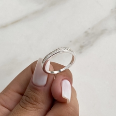 anillo medio sin fin con cubic carre (cod an504) - ANDREOLI JOYERIA 