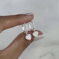 argollas con dije corazón con cubics (Cod ar900) - comprar online