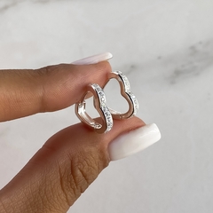 argollas forma corazon de acero blanco (cod ar712)
