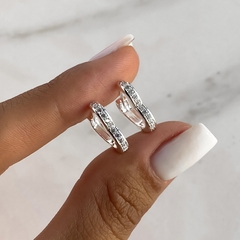 argollas forma corazon de acero blanco (cod ar712) - comprar online