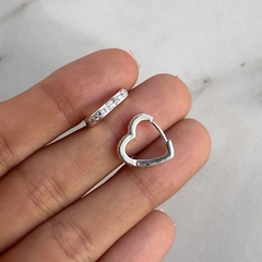 argollas forma corazon de acero blanco (cod ar712) en internet