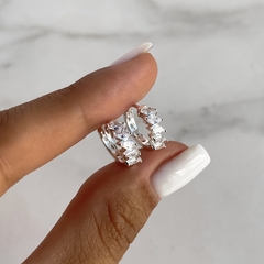 argollas con estrellas de acero blanco (cod ar711) - comprar online