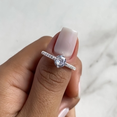 anillo medio sin fin centro cubic (Cod an647) - comprar online