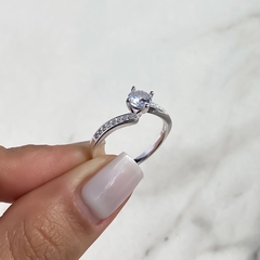 anillo centro cubic medio sin fin (Cod an645) - tienda online