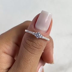 anillo medio sin fin centro cubic (cod an651) - comprar online