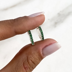 argollas con cubics verdes diam 1.3 cm (cod ar738) - comprar online