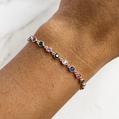 pulsera con cubics multicolor (cod p244)