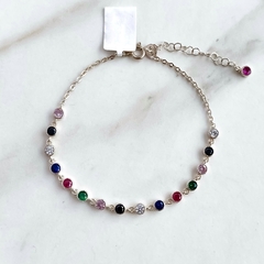 pulsera con cubics multicolor (cod p244) en internet