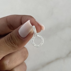 Argollas diseño círculos con cúbics (Cod an903) - tienda online